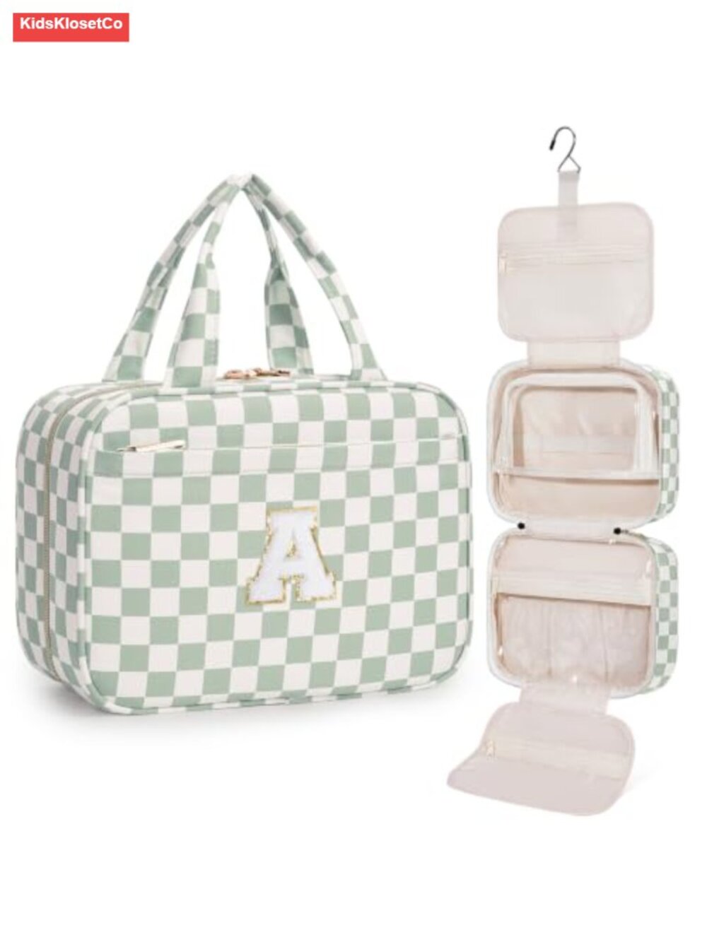 Hanging Toiletry Bag with Metal Hook, Multiple Pockets, Polyester, Travel